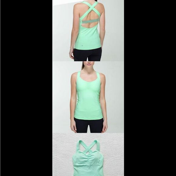 Lululemon sz 6, Core Kicker Tank, Mint Green - like new - Picture 2 of 10